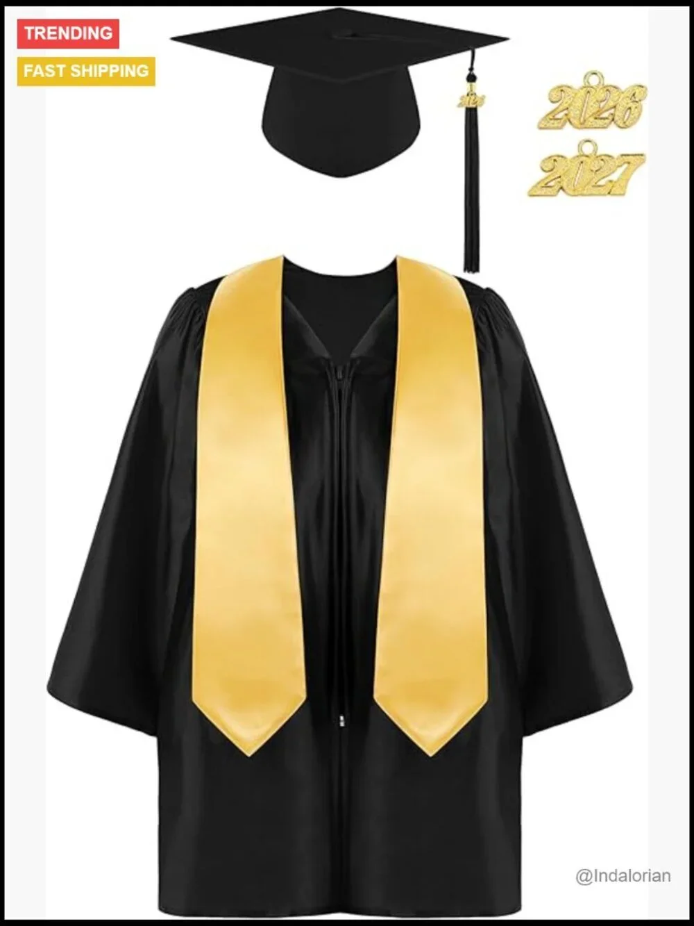 Kindergarten Graduation Cap Gown Set with Stole and Tassel